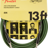 Fender Joe Strummer Pro 13' Instrument Cable, Drab Green - Regent Sounds